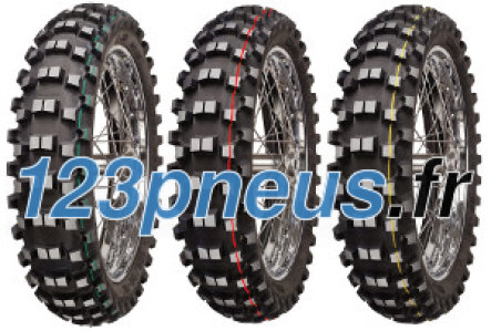 Mitas C-18 ( 120/90-18 TT 65R roue arrière, Composé de caoutchouc Country Cross, gelb )