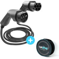 CARPLUG Câble de recharge Noir - Type 2 - Type 2 - 7m - 22kW (3 phases 32A) - T2 T2 + Housse